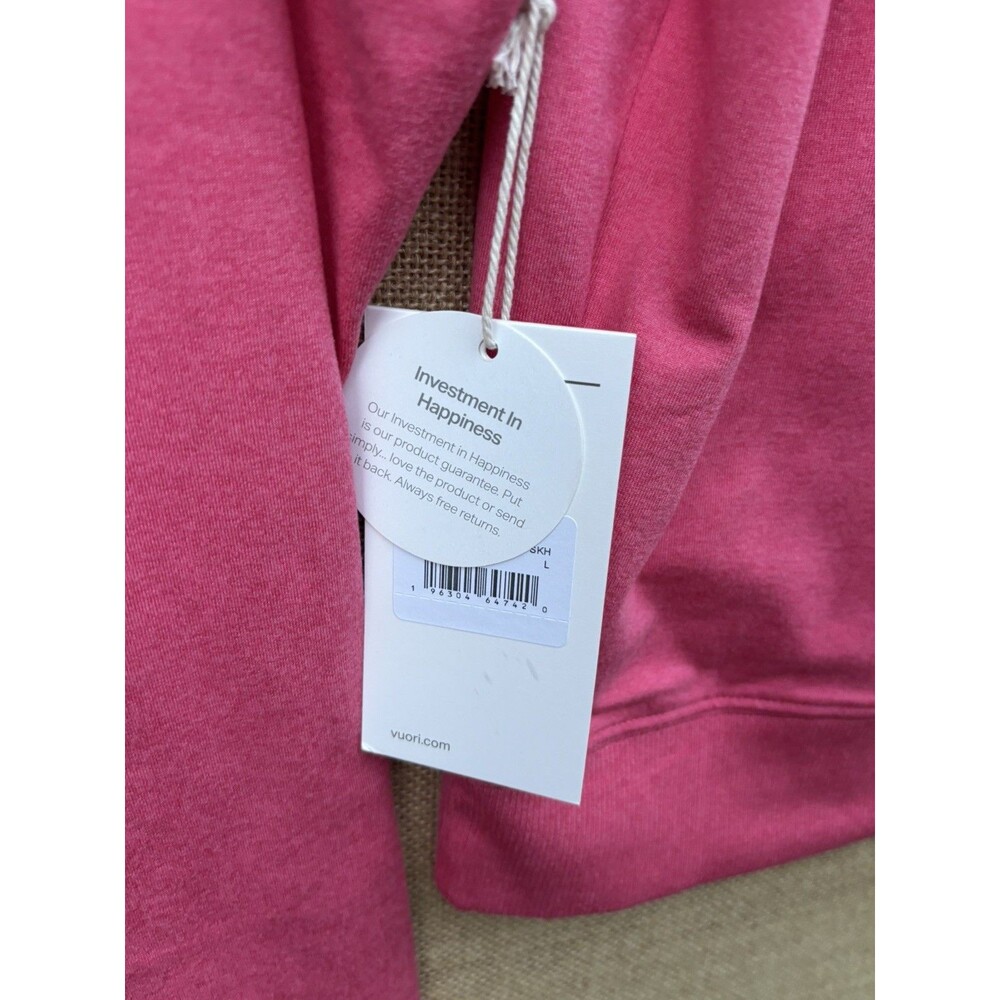 New Vuori Women's Halo Mini Full Zip Hoodie Pink Heather Sz L - Picture 4 of 13